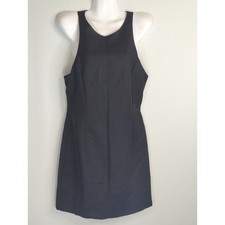 Zara Black V Neck Pleated Mini Dress Womens Large LBD Cocktail Party Preppy