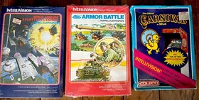 Vintage Intellivision SEALED Game Lot: Space Armada, Armor Battle, Carnival