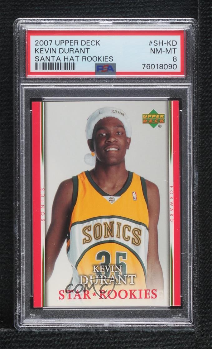2007-08 Upper Deck Star Rookies Santa Hats Kevin Durant #SH-KD PSA 8 0ls