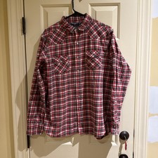 Polo Ralph Lauren Men's Plaid Western Pearl Snap Shirt 90s Vintage - Size L