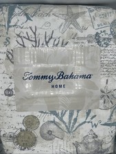 NEW Tommy Bahama Beach Bliss 3-Piece Gray Graphic Cotton Full/Queen Quilt Set