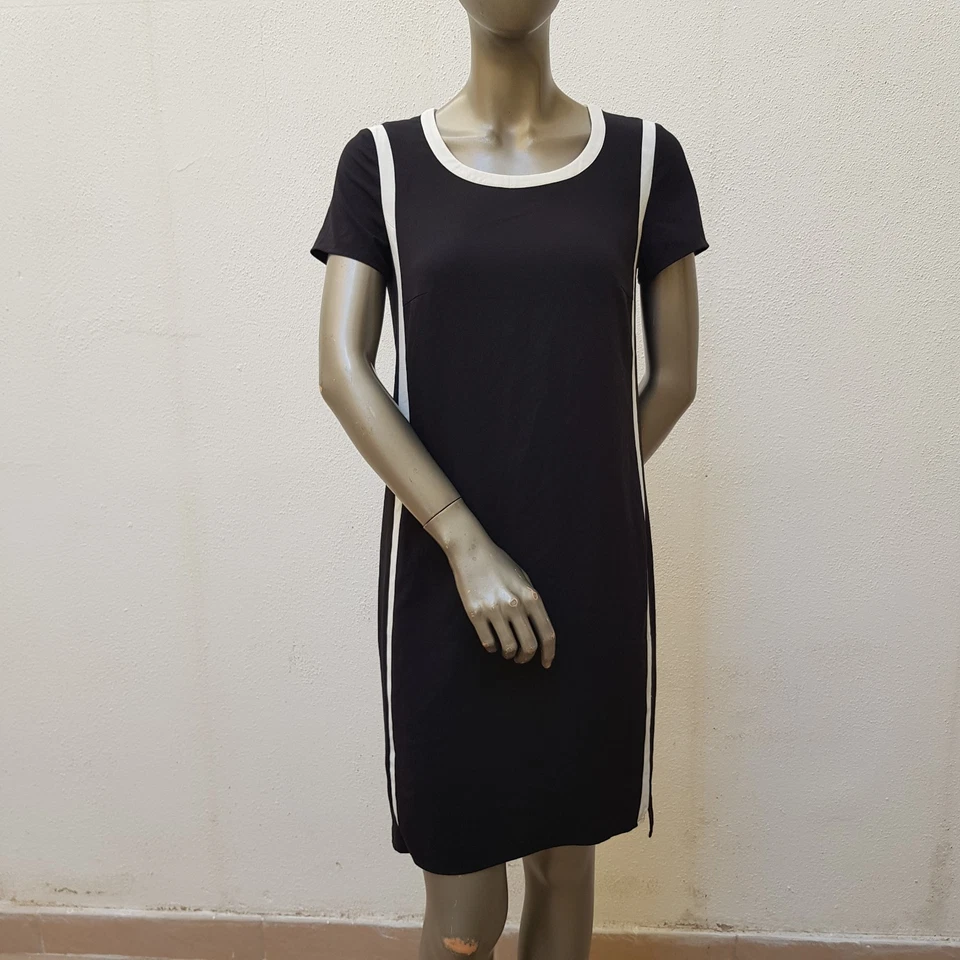 Elegantes, besonderes Kleid von Esprit, 34, schwarz / weiß, türkis - Bild 1 von 4