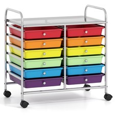 12 Drawers Rolling Cart Storage Scrapbook Paper Studio Organizer Bins