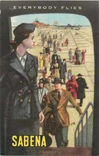 SABENA AIRLINES - Great Old & Artistic STEWARDESS Luggage Label, 1950