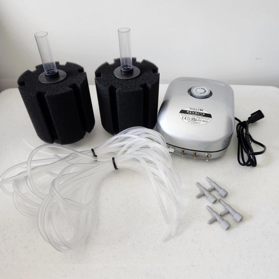 Aquarium Sponge Filter Air Pump Kit Fish Tank Up to 75 Gallon Oxygen Bio Filter - Image 2 of 4