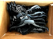 Lot of 150 Black Plastic Hangers 17" for Clothes, Shirts, Dresses