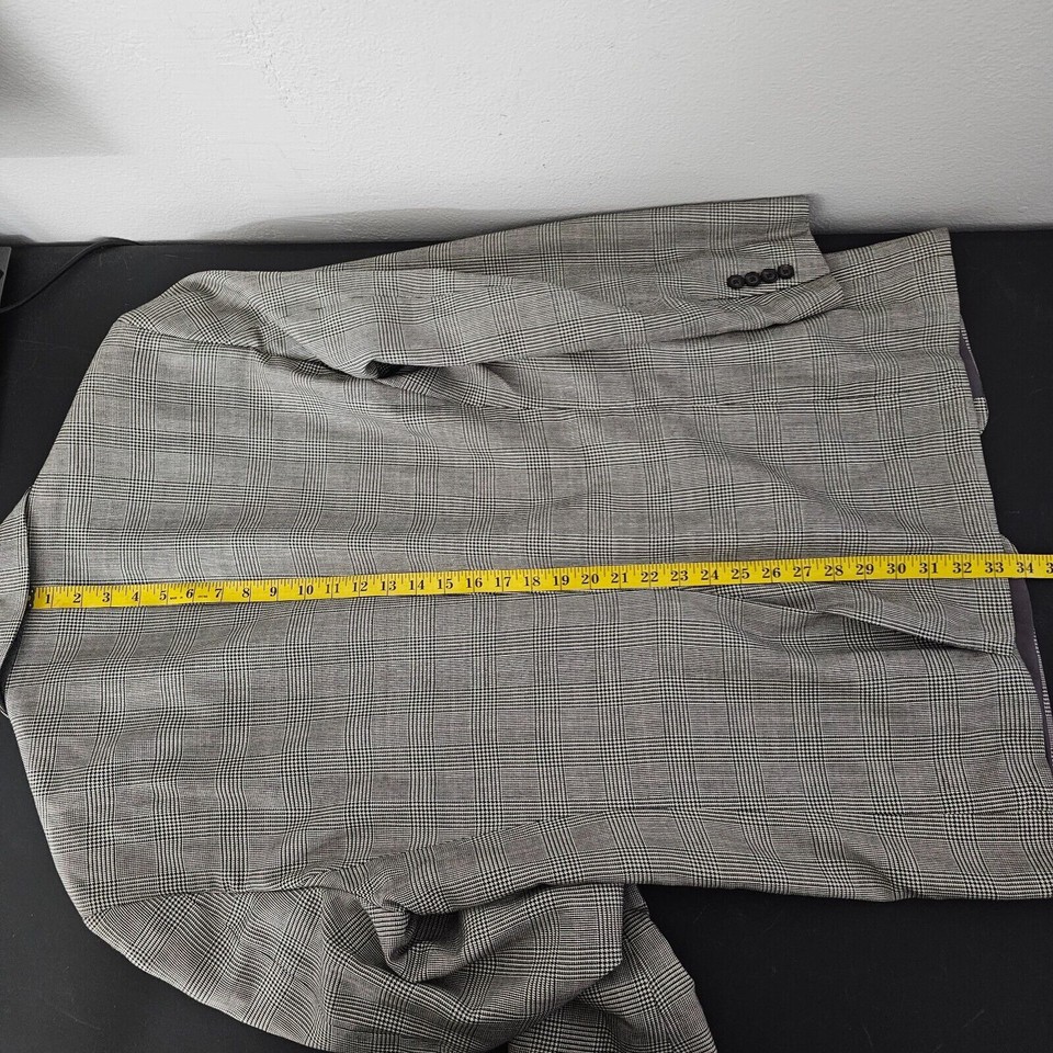 Lauren Ralph Lauren Sport Coat Mens 48L Long Silk & Wool Glen Plaid 2