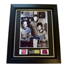 STAR TREK SIGNED FRAMED FILM CELLS ORIGINAL TV SHOW MEMORABILIA INCLUDES COA