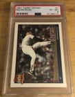 1991 Topps Tiffany Nolan Ryan Baseball Card #1 Rangers HOF Pitcher Graded PSA 6