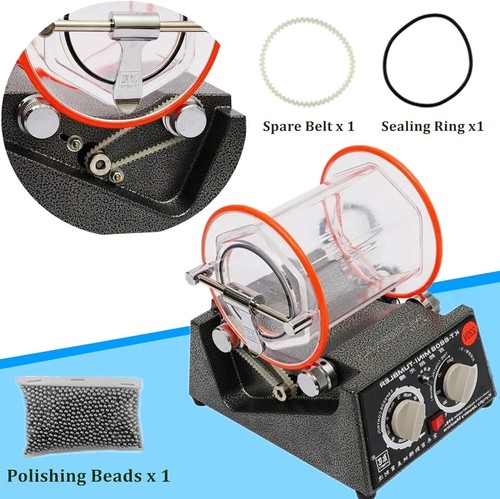 Rotary Tumbler Jewelry Polisher Finisher Tumbling Machine Stone Polishing Beads - Picture 3 of 16