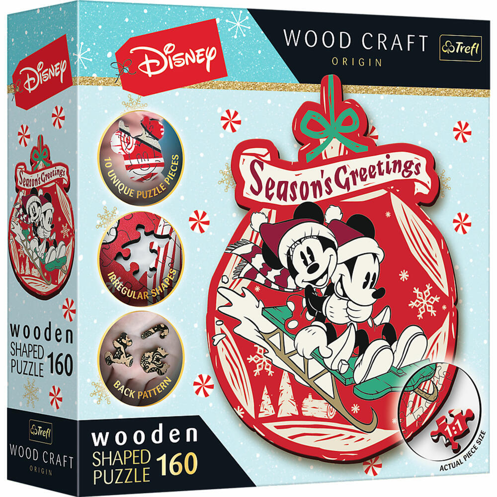 Trefl wooden puzzle Disney Mickey and Minnis Christmas adventure