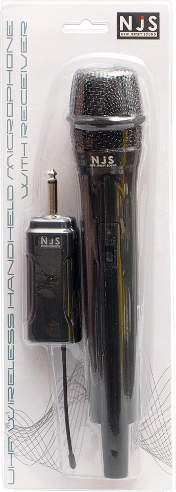 UHF Wireless Handheld Black Microphone with Receiver, NJS250 - Image 3 of 4