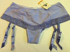b.tempt'd Wacoal Checker Panty With Garter Straps Small size 5 Lavender 949170