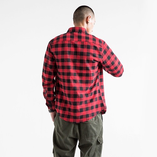 Mens Brushed Cotton Flannel Check Shirt Long Sleeve Plaid Tops Casual Lumberjack - Picture 9 of 17