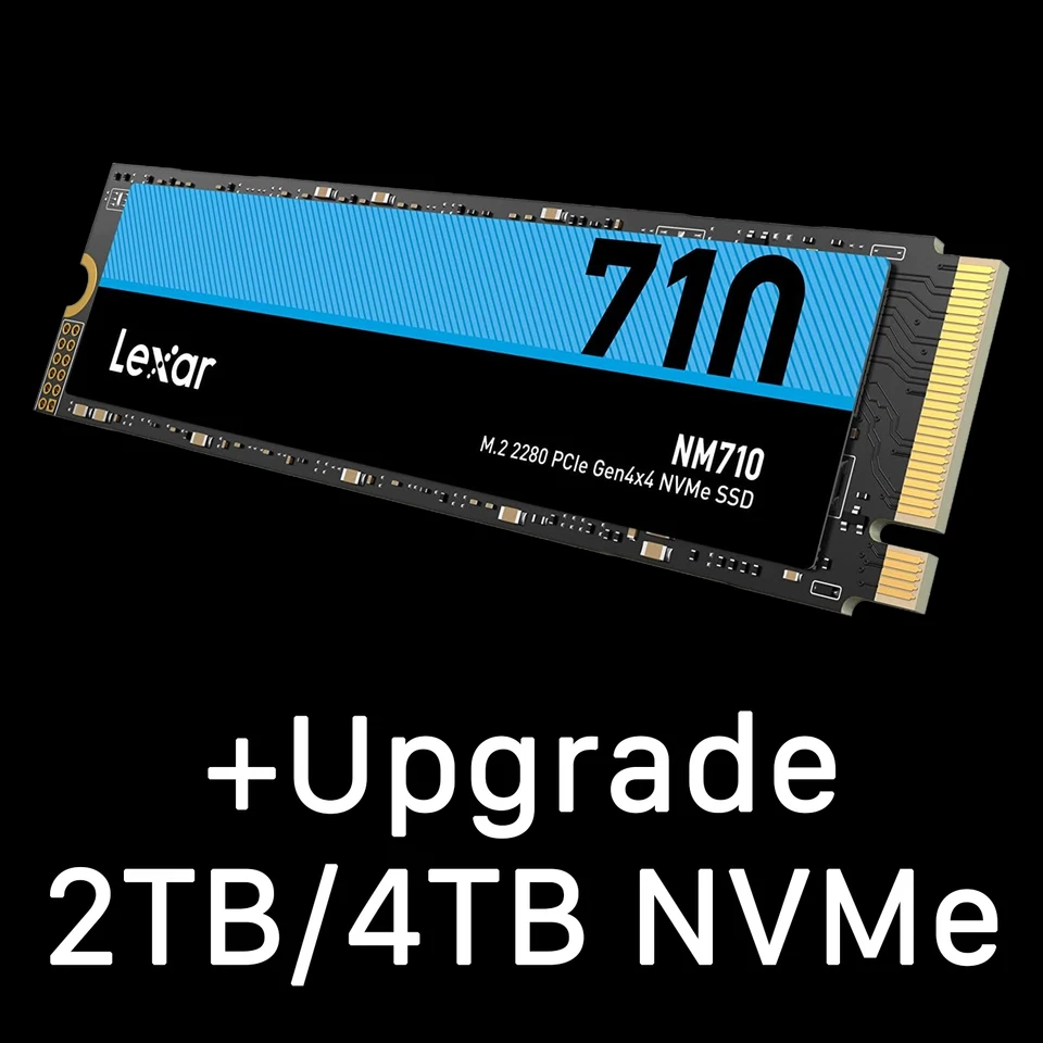 +Upgrade: 2TB/4TB NVMe M.2 SSD-Speicher (nur in Kombination mit einem PC-System)