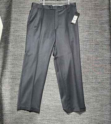 Enzo Mantovani Wool Pants Gray Super 100s Made In Italy Men s Size 34x29