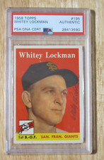 1958 TOPPS #195 Whitey Lockman Authentic PSA/DNA Cert. - 3590