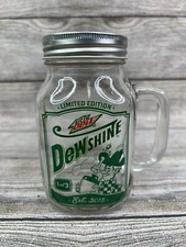 New In Box Mountain Dew Circle K Dewshine Glass Mug Mason 2015 Limited Edition