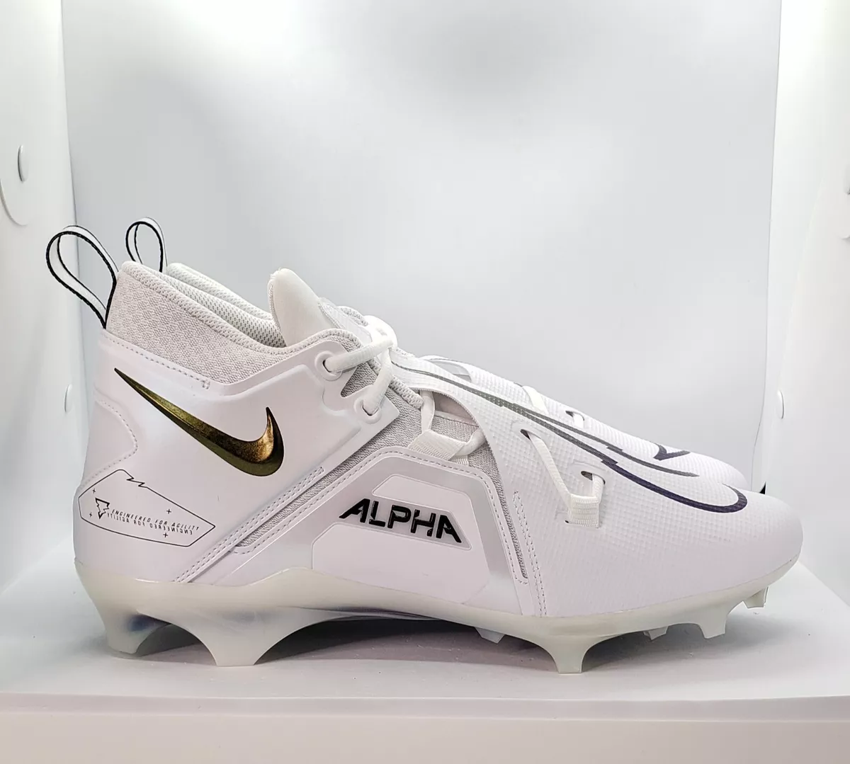 Nike alpha cleats clearance white
