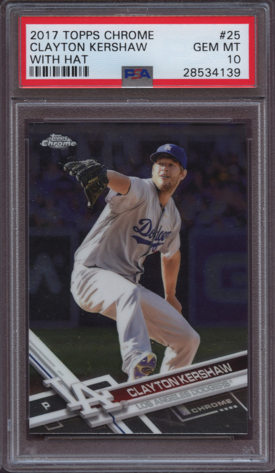 2017 Topps Chrome 25 Clayton Kershaw With Hat PSA 10 Gem Mint Dodgers  view 10