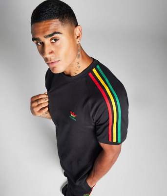 adidas ストライプシャツ ジャマイカ色 NEW MENS ADIDAS ORIGINALS JAMAICA 3 STRIPES TREFOIL SHIRT ~SIZE