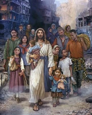 Catholic print picture  -  Welcome Stranger T  -  8 x 10 ready to be framed