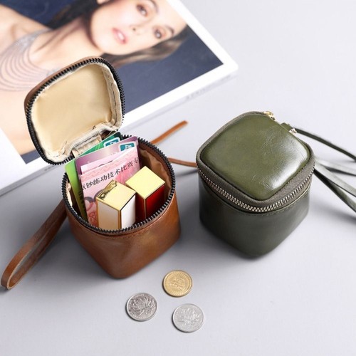 Mini Small Coin Purse Leather Wrist Bag Portable Coin Storage Pouch - Picture 9 of 18