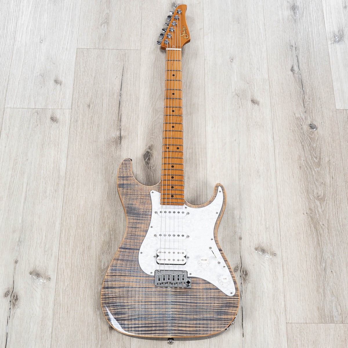 ギター Suhr Standard Plus Roasted Maple Suhr Standard Plus Guitar, Trans Blue Denim Slate, Roasted