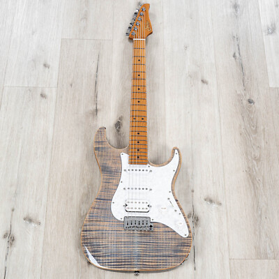 ギター Suhr Standard Plus Flame Maple Suhr Standard Plus Guitar, Trans Blue Denim Slate, Roasted