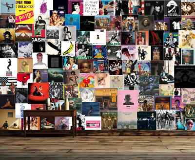 Music Albums Collage Posters Art Wallpaper Mural Removeable Washable Peel &Stick