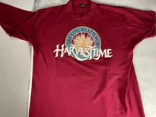 Harvest Time Red Glow in the Dark Bible Verse Wheat Mens XL T-Shirt Christian