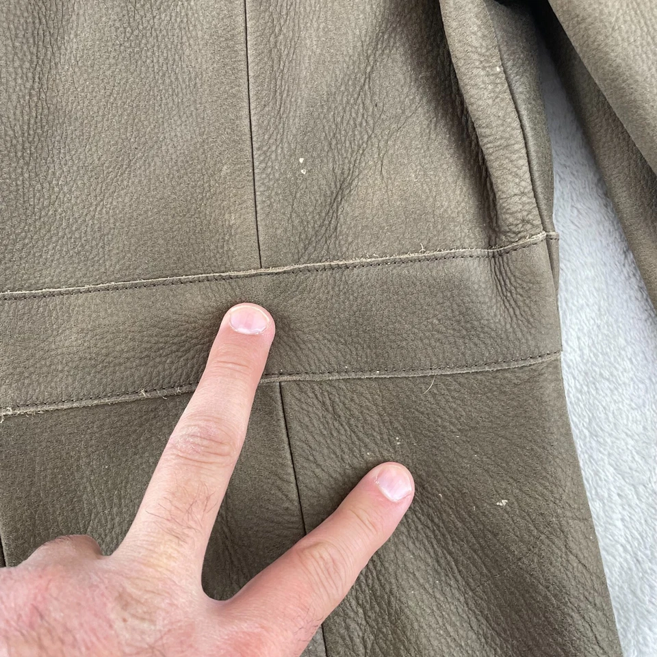 Vintage Territory Ahead Leather Jacket Coat Men Medium Brown 5 Button Front NWOT - Image 4 of 4