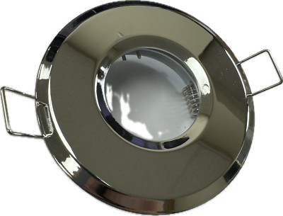 4 X CHROM IP65 EINBAUSTRAHLER BAD DUSCHE GU10 STRAHLER 240V LED