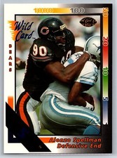 1992 Wild Card Alonzo Spellman Rookie 5 Stripe Parallel RC #378. rookie card picture