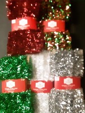 Holiday Time 15 Ft Tinsel Garland 6 Styles-Green/Silver/Red/Snow/Red Green/Gold