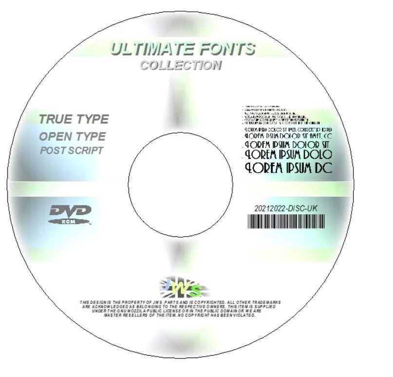 FONTS DVD ROYALTY FREE DESKTOP PUBLISHING WEB DESIGN PRESENTATION arial narrow - Image 1 of 1