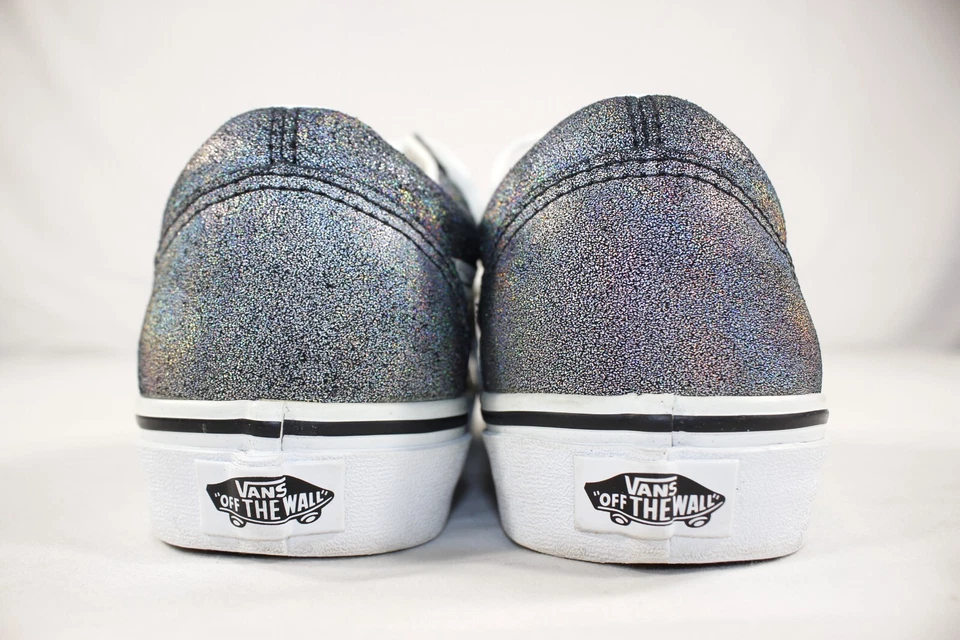 Zapatos Vans Para Mujer 9.5 Old Skool Prisma Gamuza Tenis Brillante Holográfico Plateado Foto 4 de 4