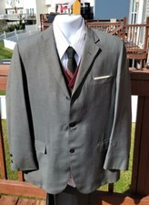 VTG 50s Haspel Union Made Suit, wool Vest, shirt,  Tie, pants 31x28 Jacket 41R