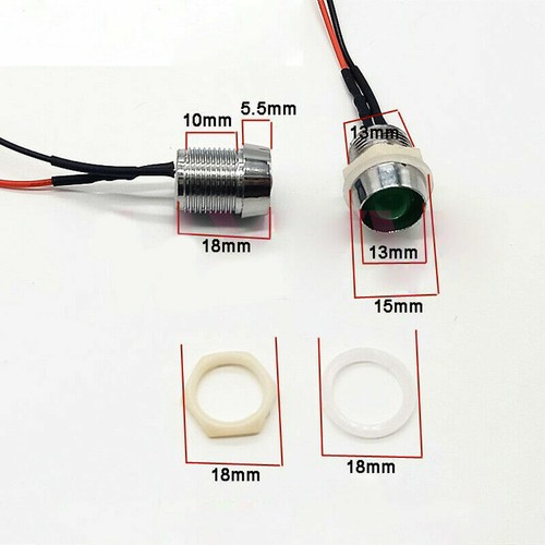 10mm 3V 6 9V 12V~220V Bright Pre-Wired LED With Holders 13mm Panel Mount DIY - Picture 3 of 10