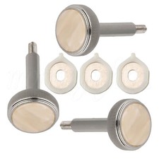 3 x Euphonium Valve Guides for Replacing the Bass Button White + Silver