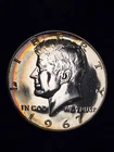 1967 Rainbow Banded Toned Kennedy Half Dollar BU UNC 40% Silver ☆☆ 120