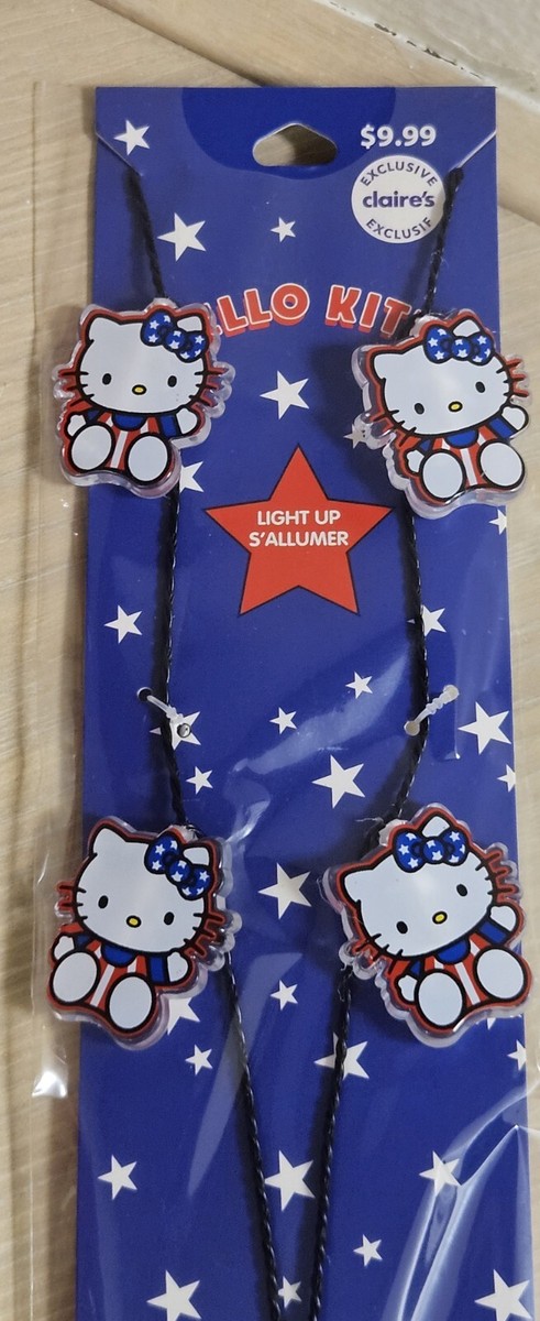 HELLO KITTY SANRIO CLAIRE'S FOURTH OF JULY LIGHT UP NECKLACE
