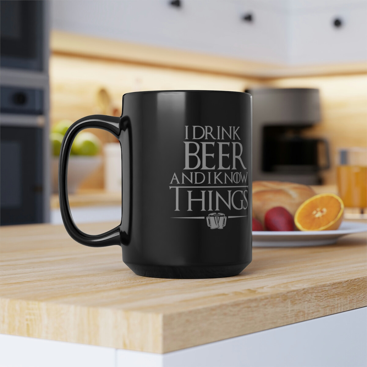 I Drink Beer And I Know Things 15 oz Black Coffee Mug | eBay