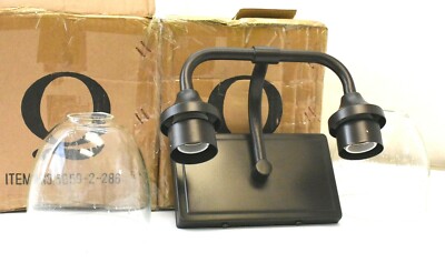 2 Pack Quorum Enclave 2-Light 9'' Bathroom Vanity Light in Oiled Bronze Clear