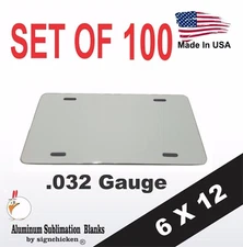 100 Pcs ALUMINUM LICENSE PLATE SUBLIMATION BLANKS 6 x 12" / NEW BEST QUALITY 032