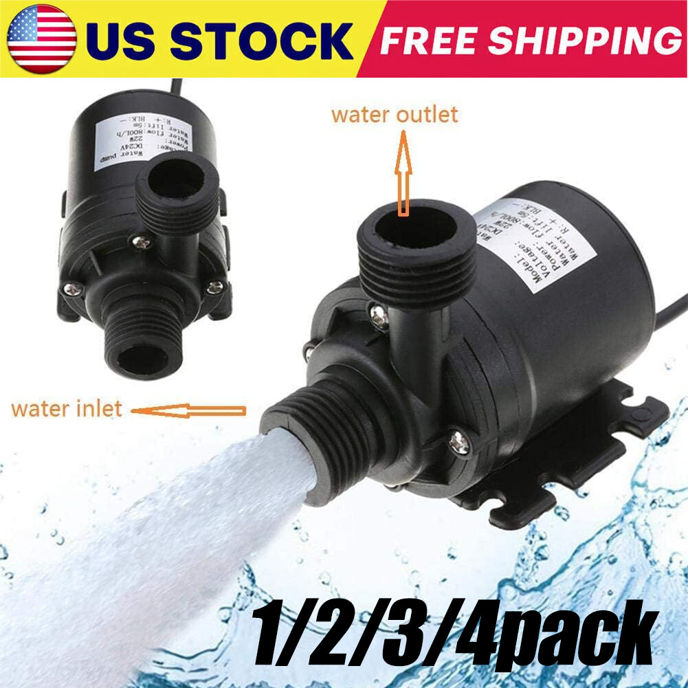 12V High Pressure Brushless Submersible Water Pump Automatic Self-priming 800L