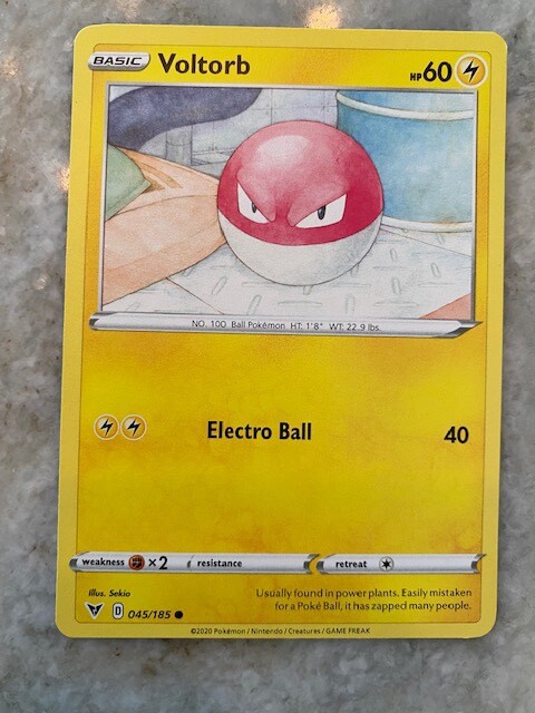 Pokemon TCG Voltorb Card 45/185 Vivid Voltage 45/185 NM