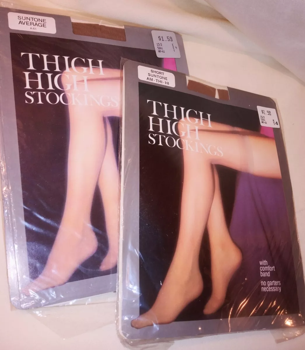 80s Thigh High Pantyhose Stockings KMART No Garter Prop NOS Lot 2