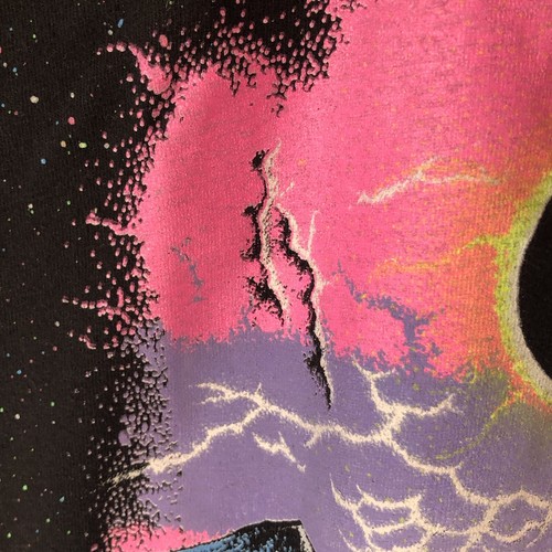 Vintage Hawaiian Eclipse Black 1991 Neon Splatter Hanes Tag T-Shirt Size XL - Picture 11 of 12