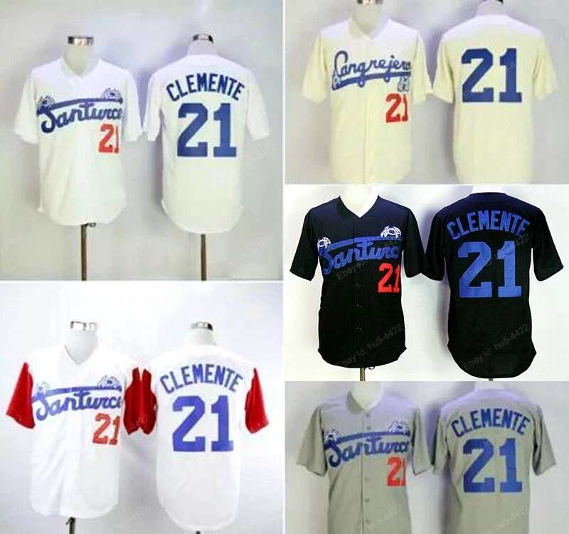 Roberto Clemente 21 Santurce Puerto Rico Baseball Jersey Sewn